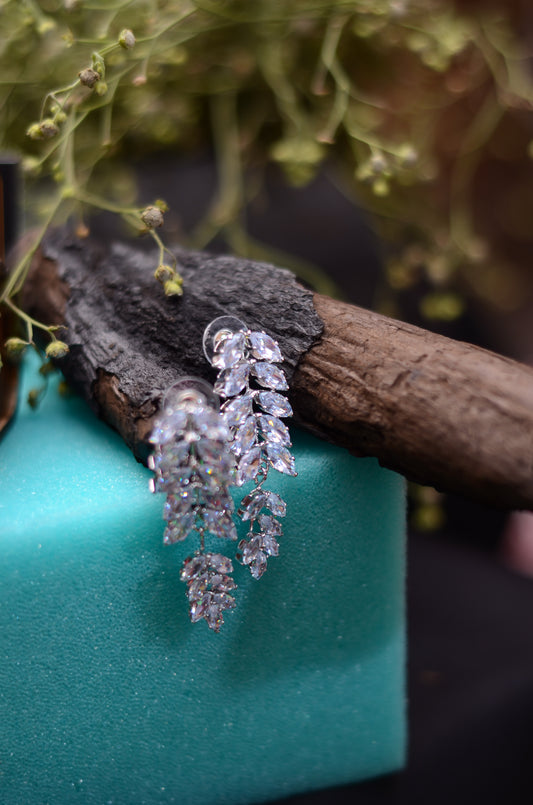 FAK-91004-Silver Leaf Earings
